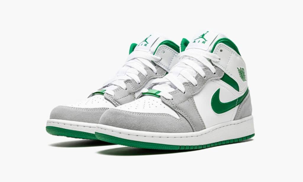 air jordan 1 mid se (gs) "white pine green"