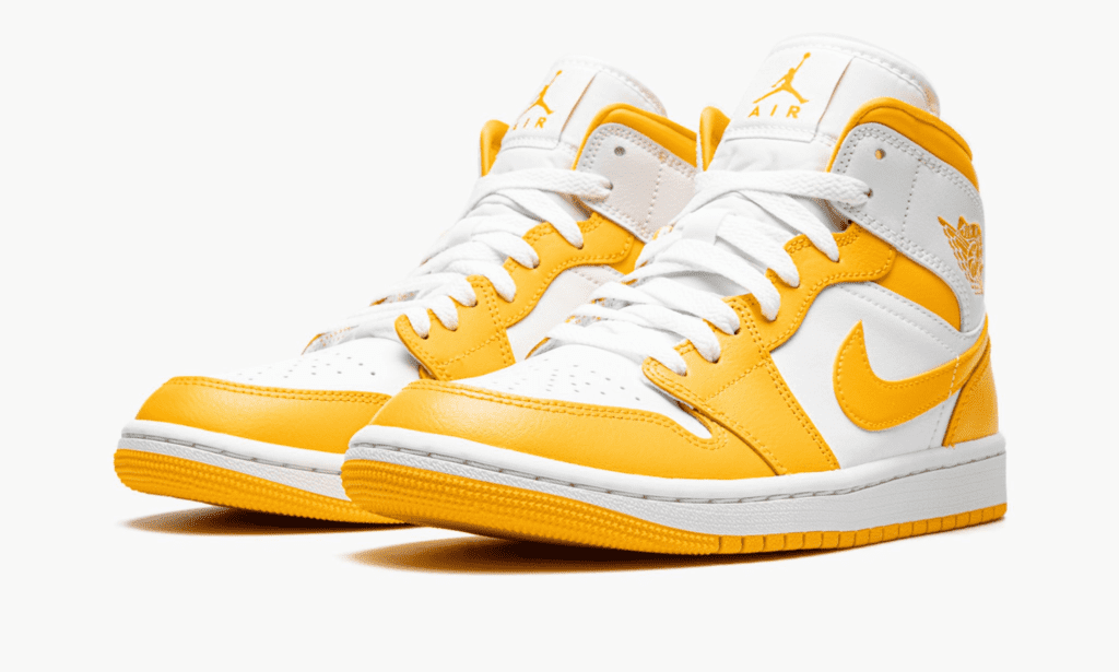 wmns jordan 1 mid "white university gold"