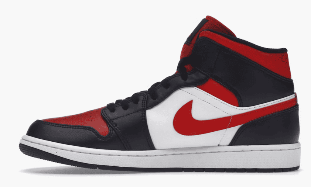 jordan 1 mid "blanc noir rouge"