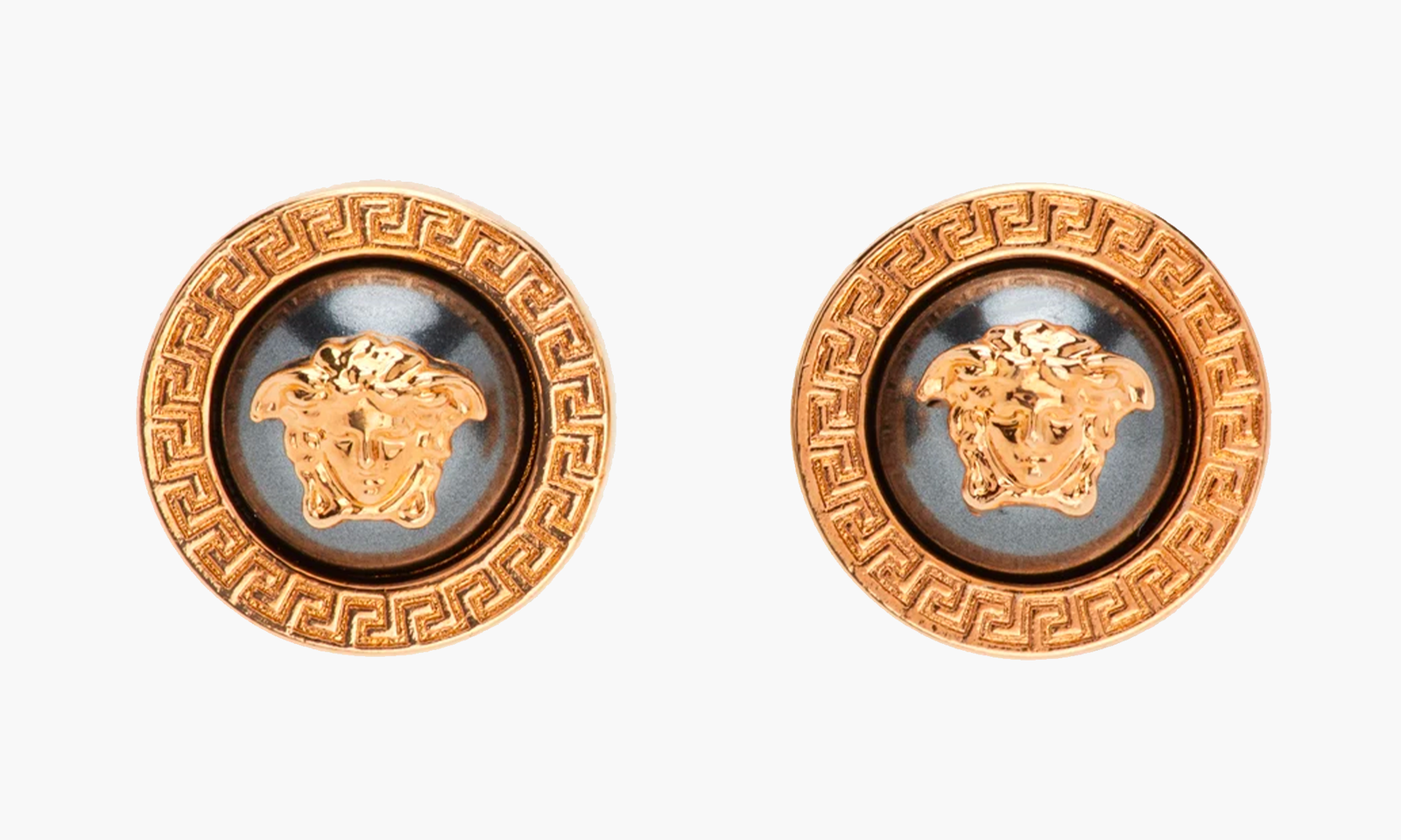 versace boucles d'oreilles doré et noir à méduse