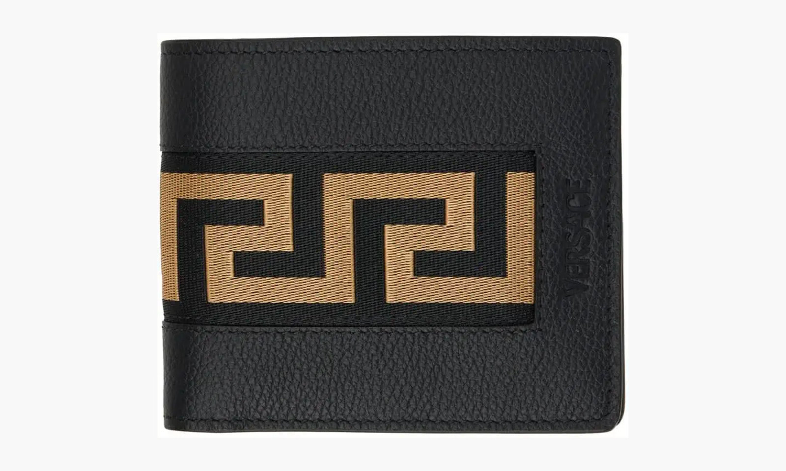 versace portefeuilles et porte cartes noir à clé grecque